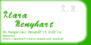 klara menyhart business card
